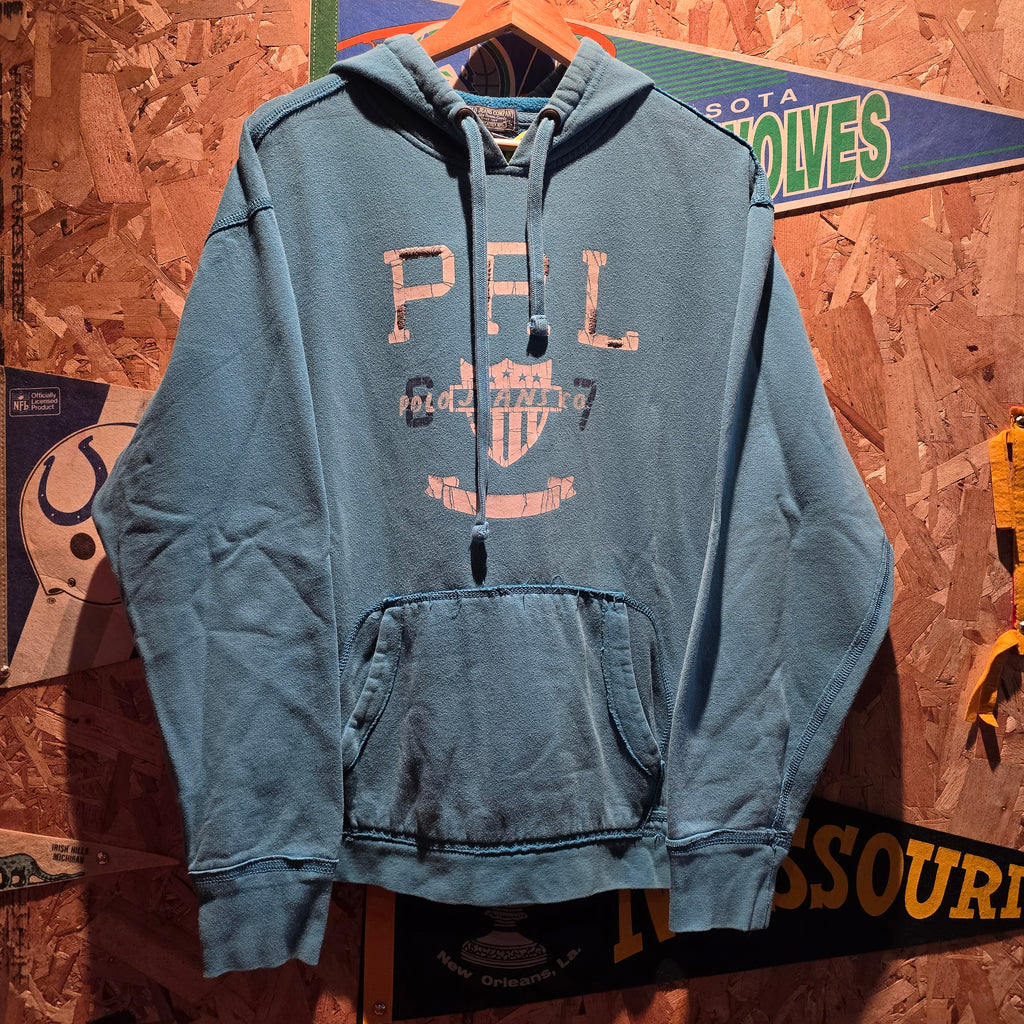 VTG Y2K Polo Jeans Co. Hoodie Mens Crest Graphic Fleece: Large