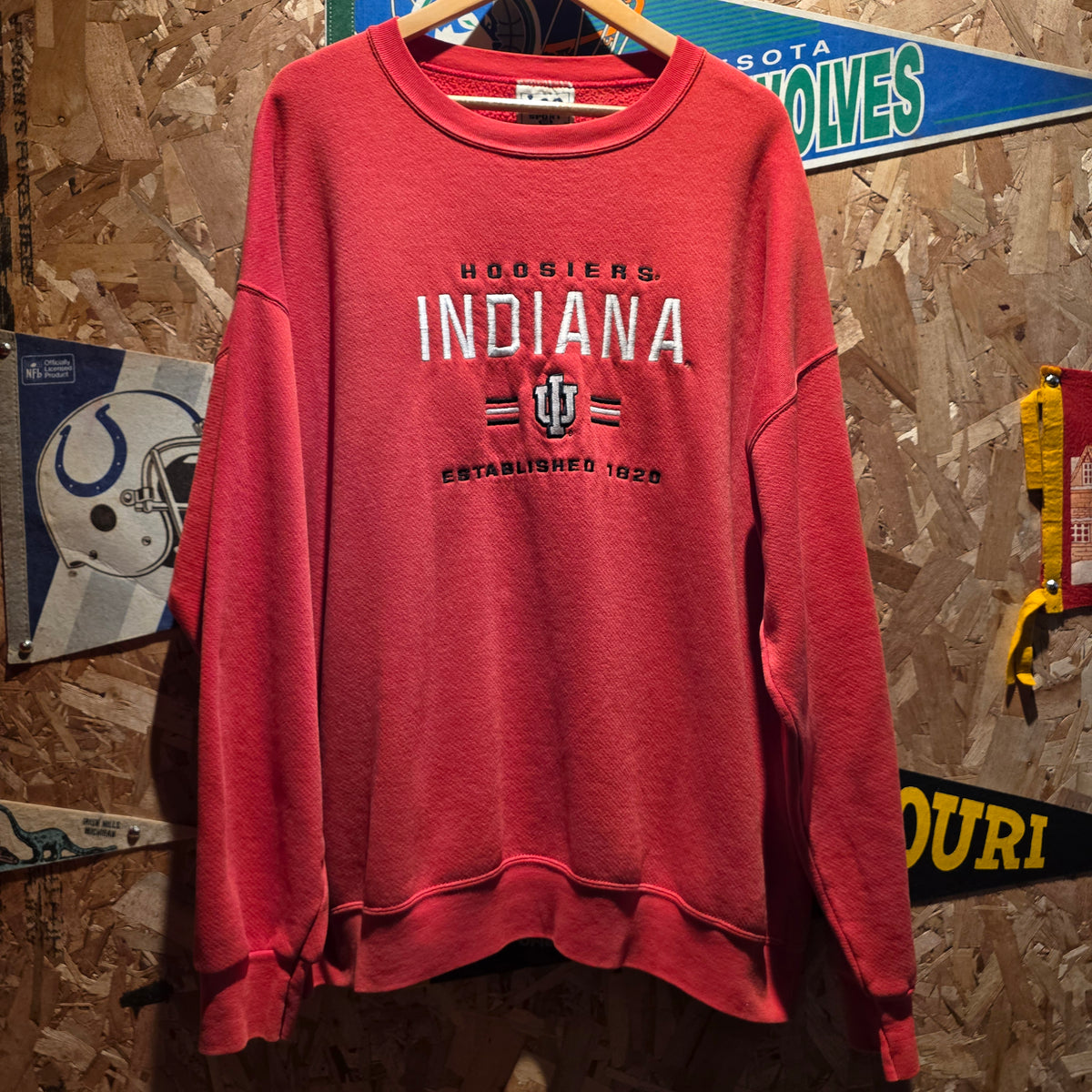 VTG Lee Sport Indiana University Hoosiers Red Crewneck: XXL