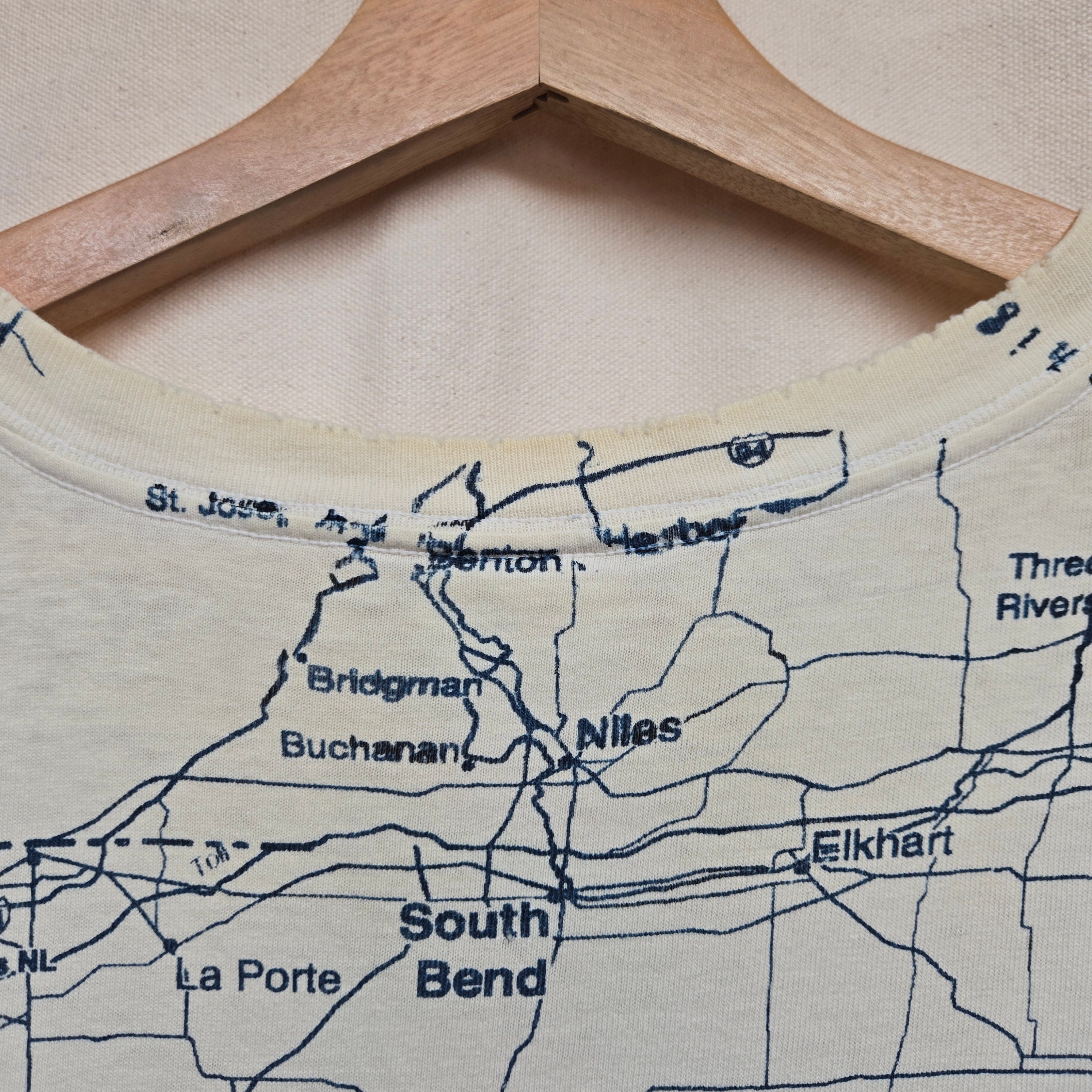 VTG Map AOP Indiana Graphic T-Shirt Tee Jays: XL