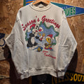 VTG 1995 Tweety Bird Sylvester Season's Greetings From Indiana White Sweatshirt: Large