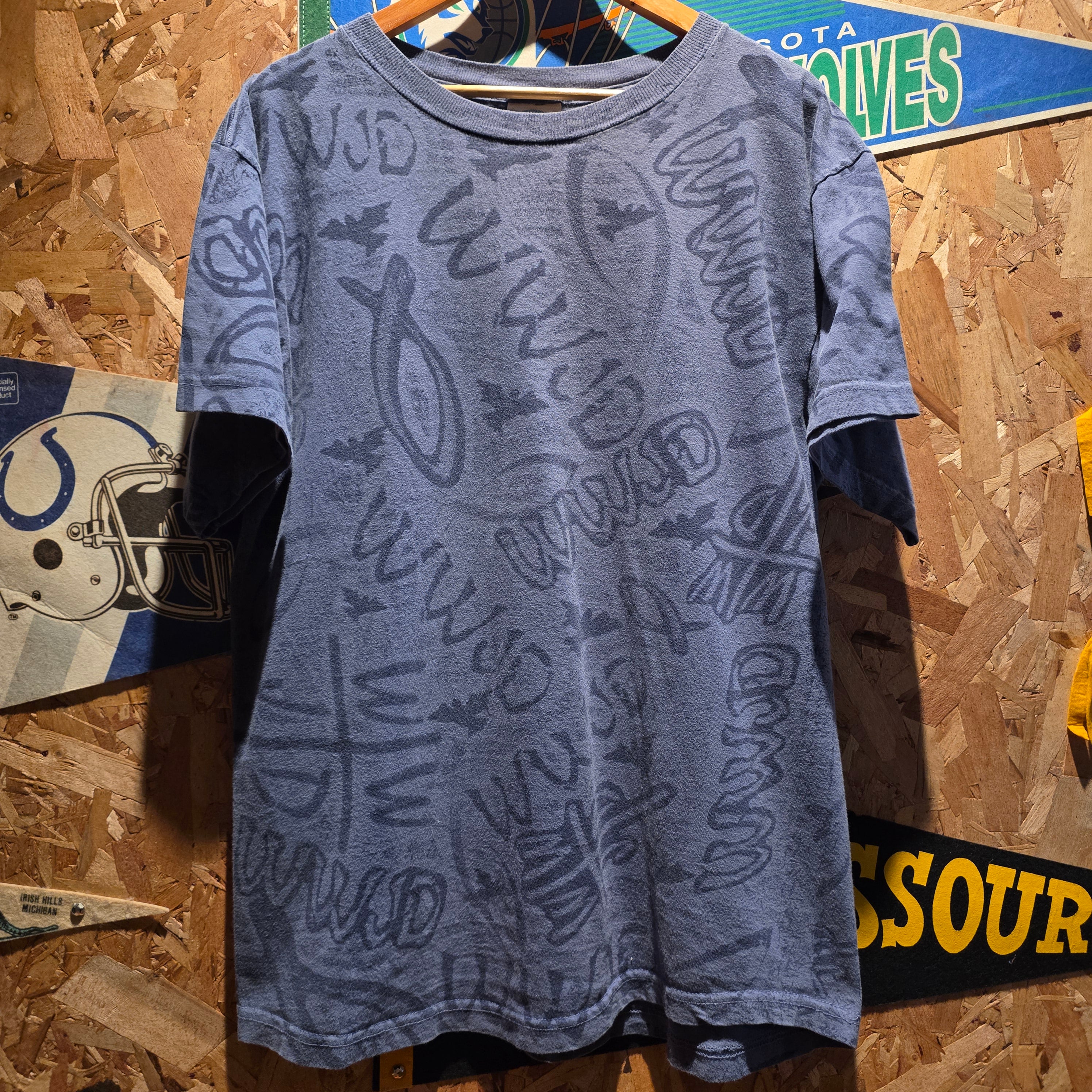 VTG 90's WWJD What Would Jesus Do AOP Fish Graphic T-Shirt: XXL