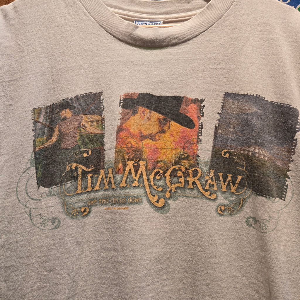 VTG 2001 Tim Mcgrew Set This Circus Down White Graphic T-Shirt: Large