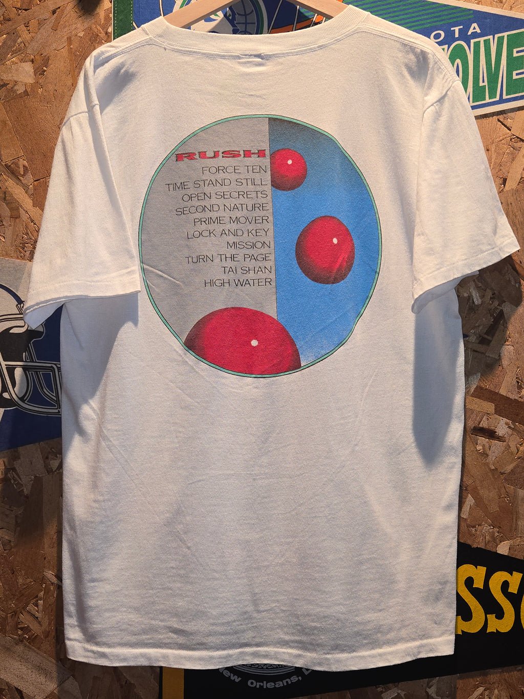 VTG 1987 Rush "Hold Your Fire" White T-Shirt :Large Single Stitch
