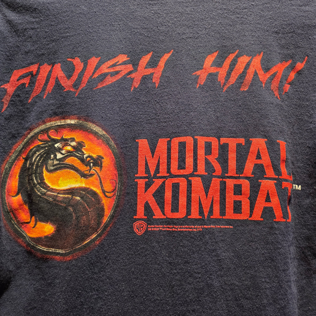 2011 Mortal Kombat Finish Him Fatility Double-Sided Navy T-Shirt: Small