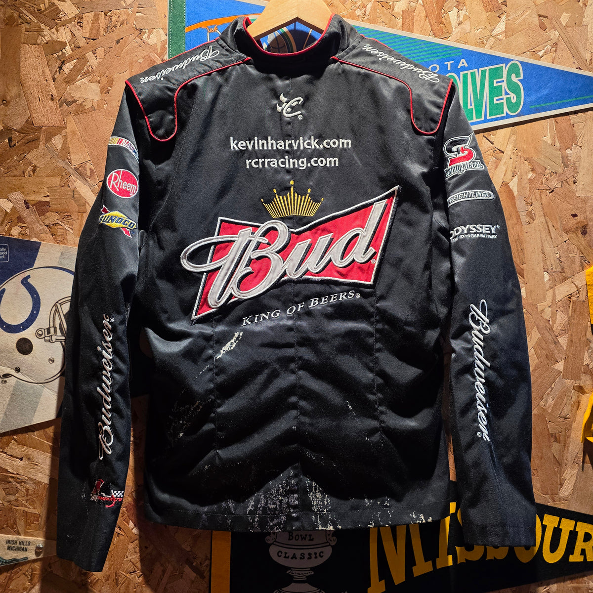 Chase Kevin Harvick Bud Racing Jacket Coat Budweiser NASCAR Embroidered Womans: Large