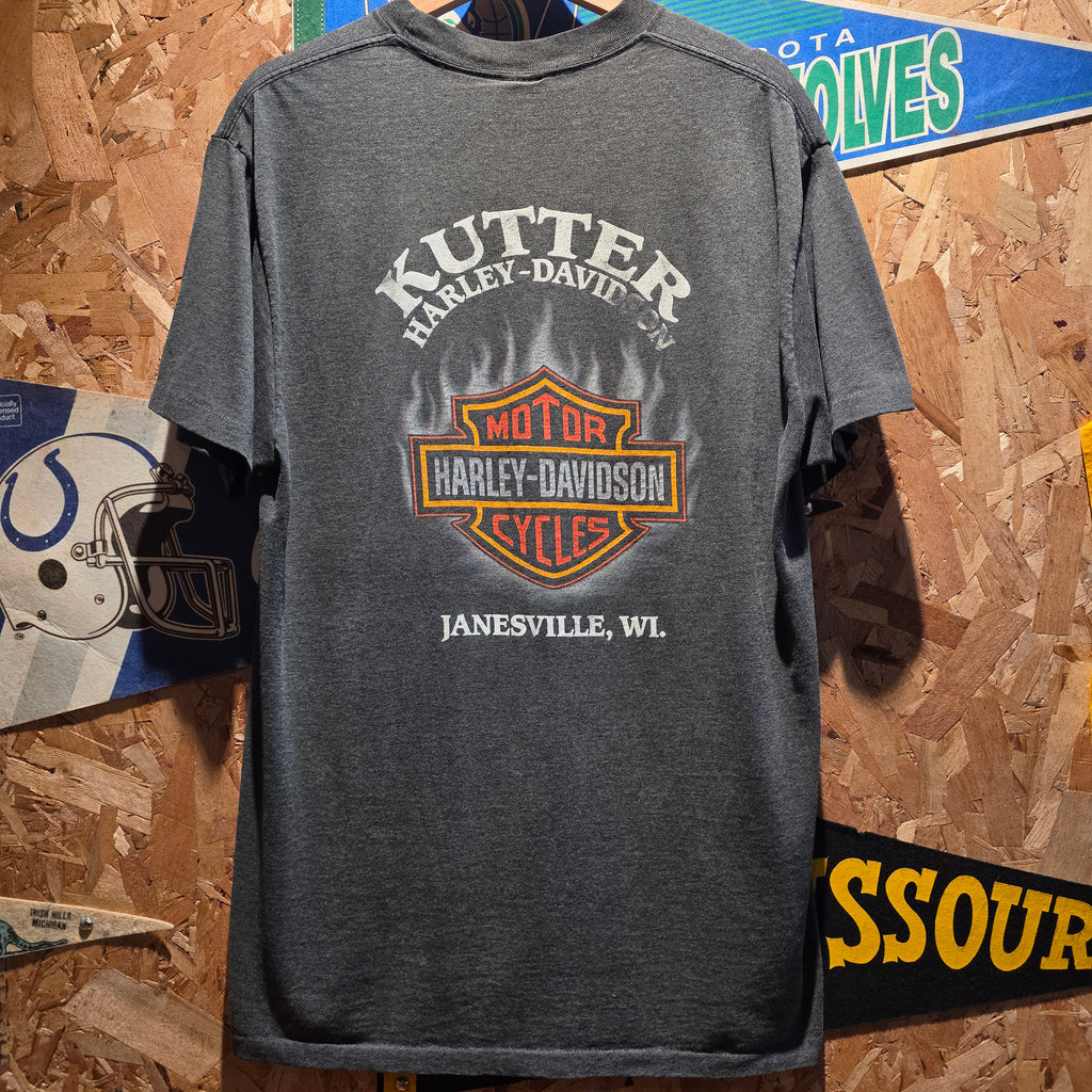 VTG 80's 3D Emblem One Hot Piece Of American Steel Harley Davidson T-Shirt USA: XL