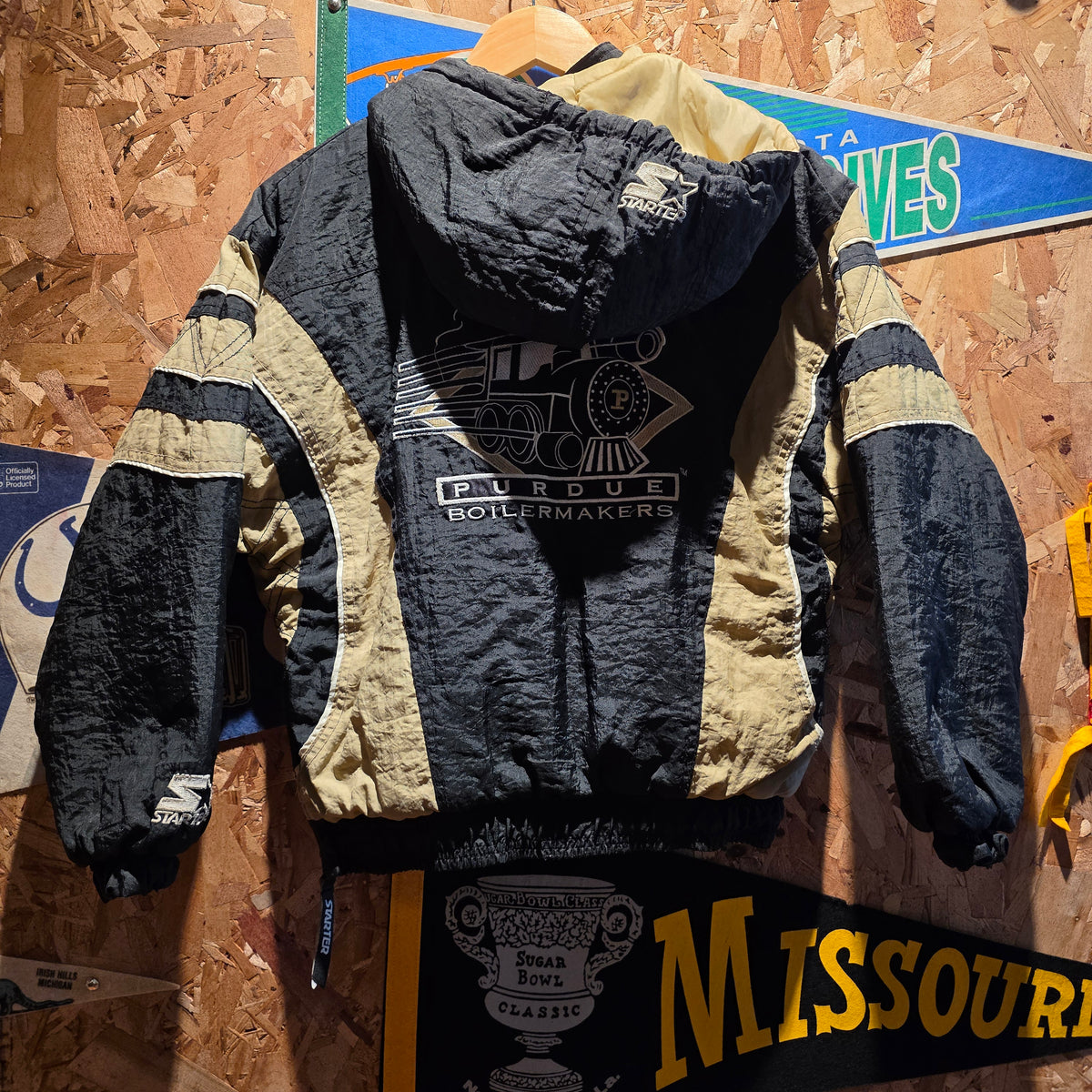 VTG Youth Purdue Starter 1/2 Zip Puffer Jacket: Medium