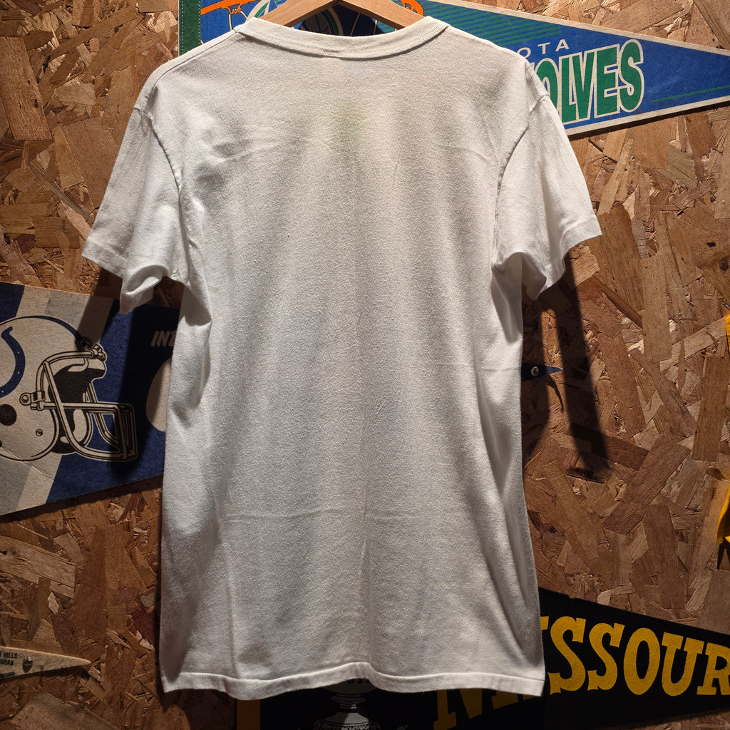 VTG 1985 Miami Mice Parody White Graphic T-Shirt: Large