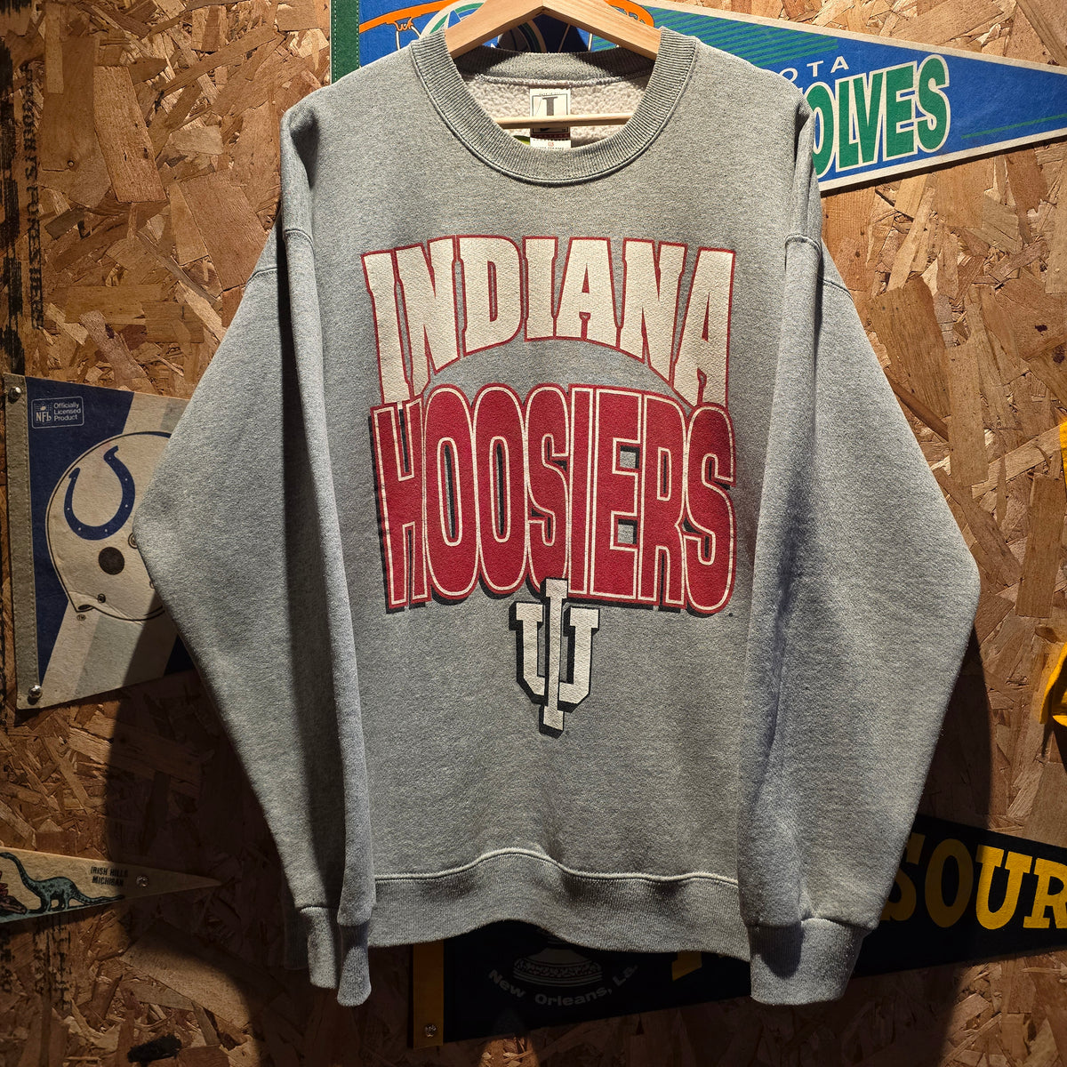 VTG Indiana Hoosiers Grey Sweatshirt Jostens Sportswear: XL