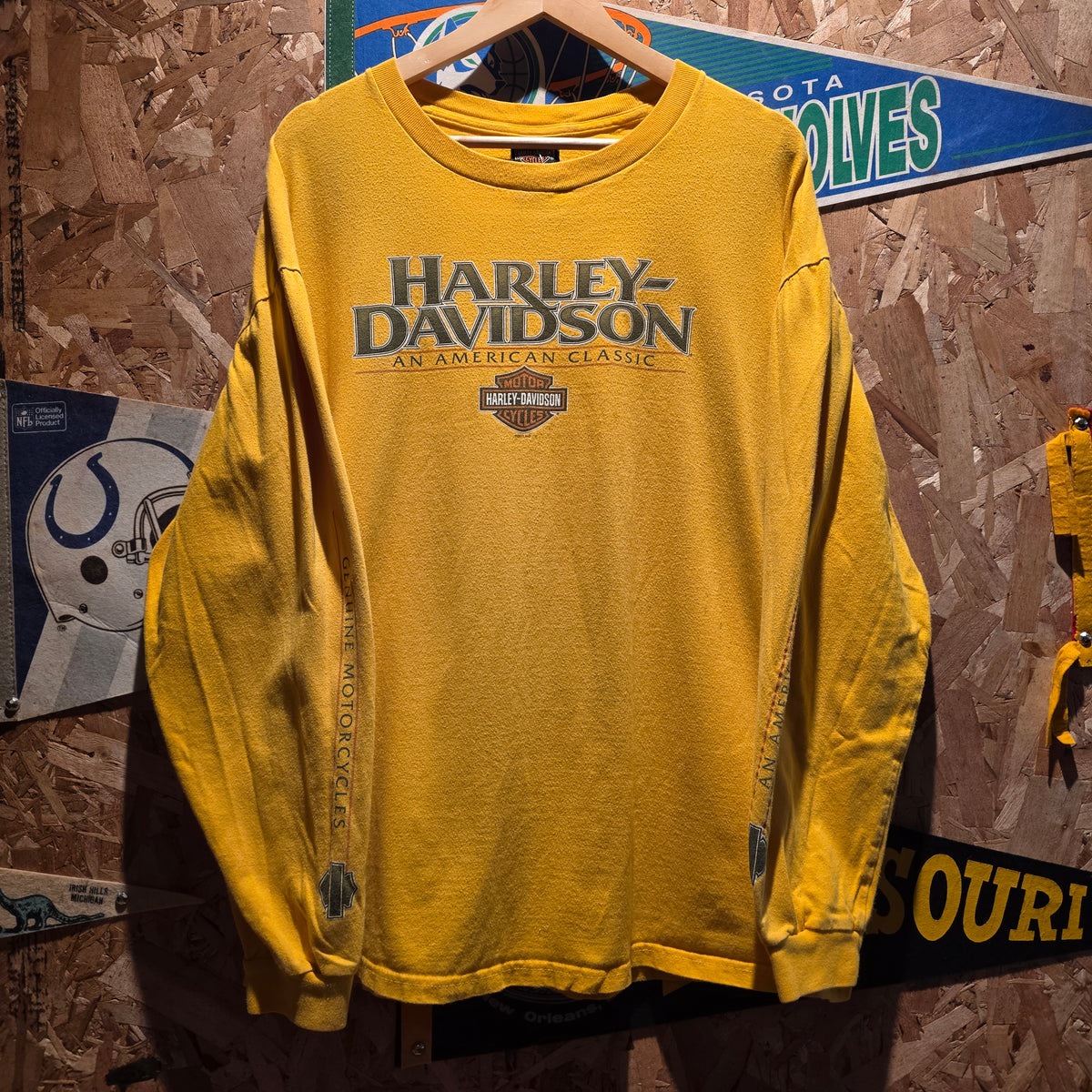 2011 Harley Davidson Yellow Long Sleeve T-Shirt Evansville Indiana: XL