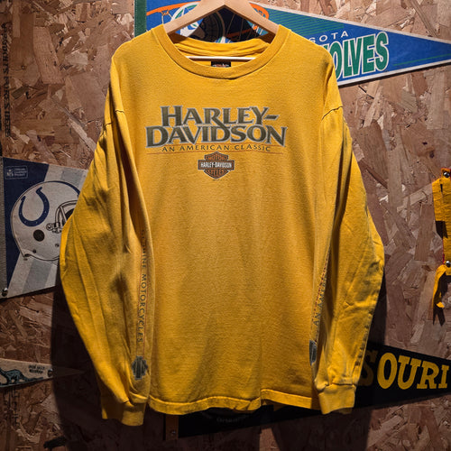 2011 Harley Davidson Yellow Long Sleeve T-Shirt Evansville Indiana: XL