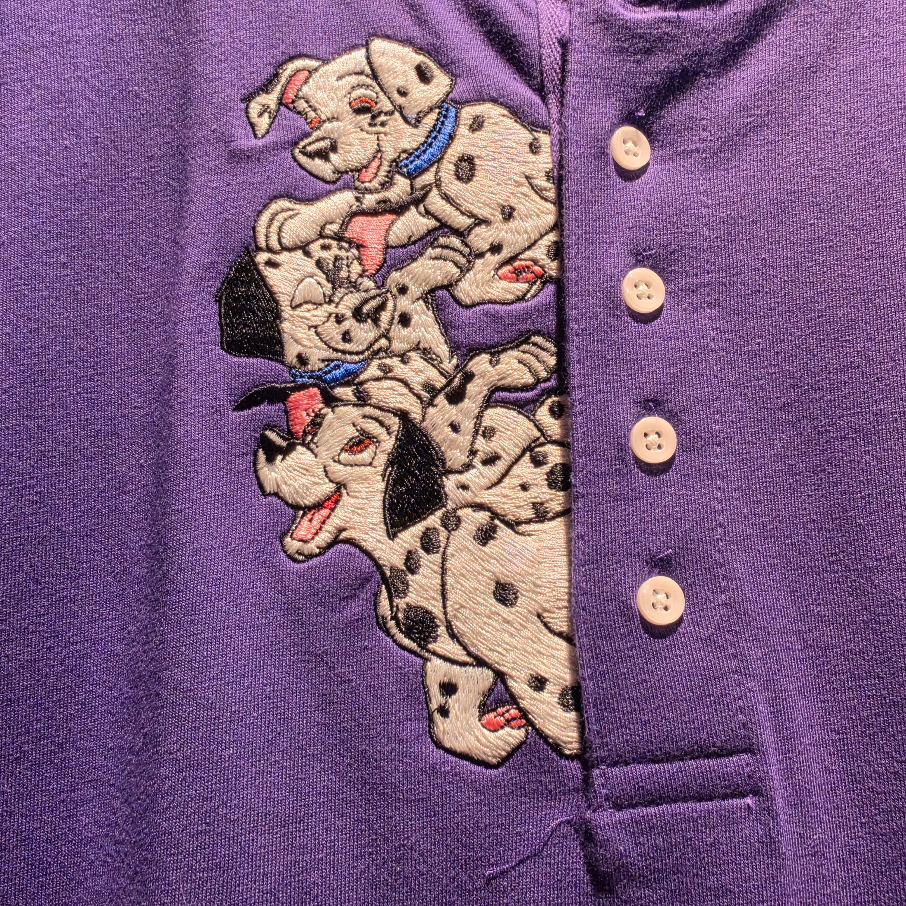 VTG NWT 101 Dalmatians Disney Store Buttoned T-Shirt Embroidered: Medium