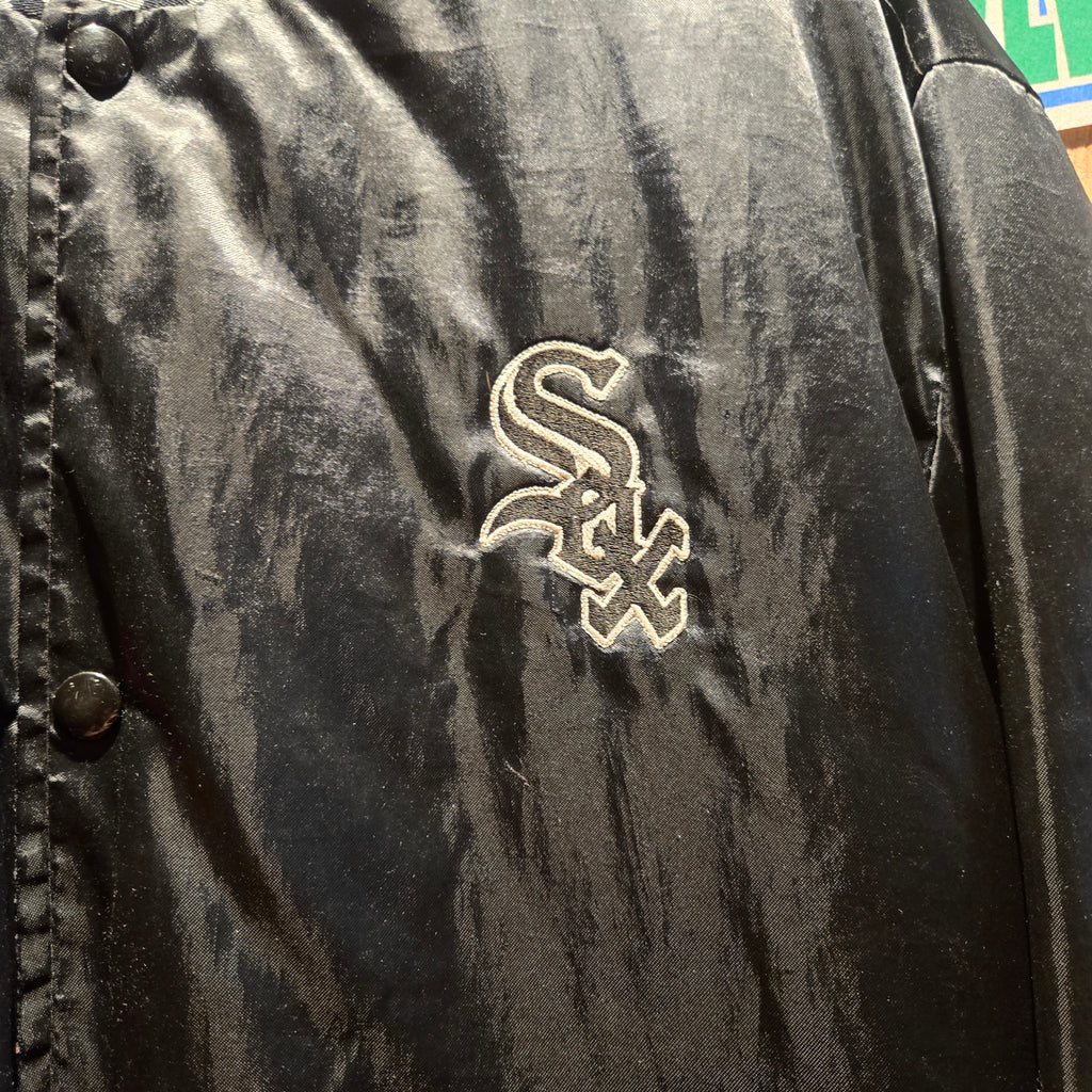 VTG Swingster 80s-90s Chicago White Sox Snap Button Jacket Satin: XL
