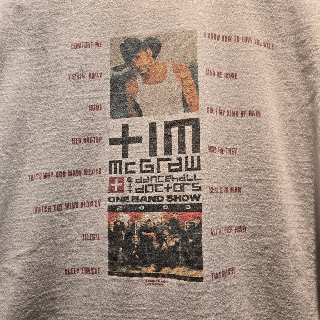 VTG 2003 Tim McGraw And The Dancehall Doctors Tour T-Shirt White: Large