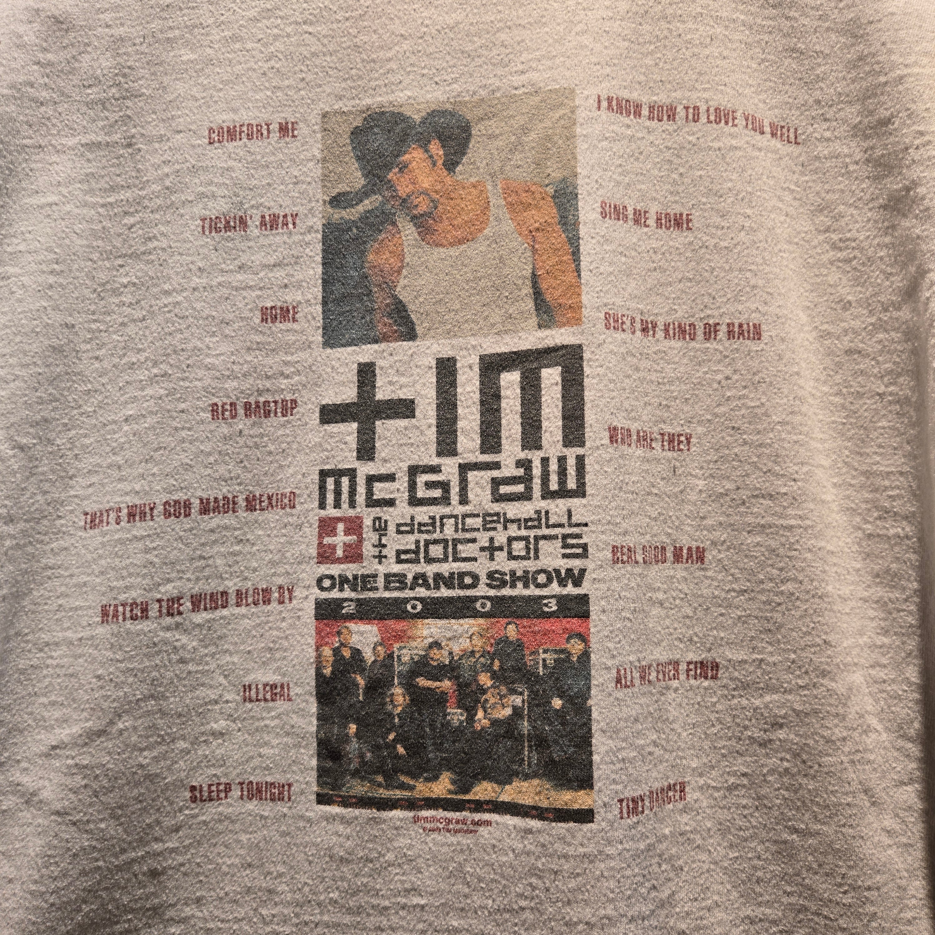 VTG 2003 Tim McGraw And The Dancehall Doctors Tour T-Shirt White: Large