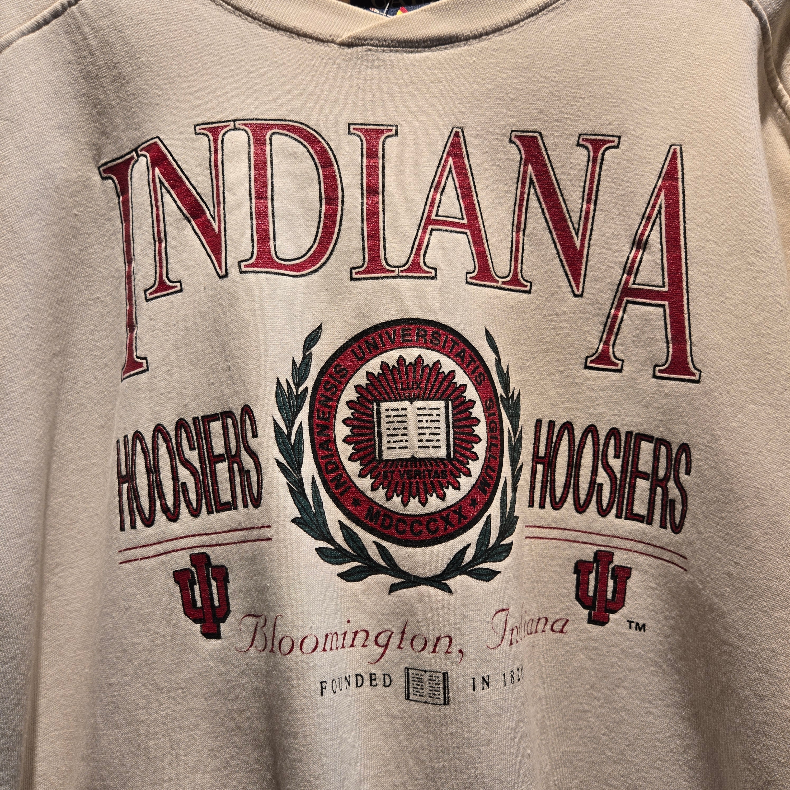 VTG Indiana Hoosiers Bloomington Galt Crew Thick Sweatshirt: Large