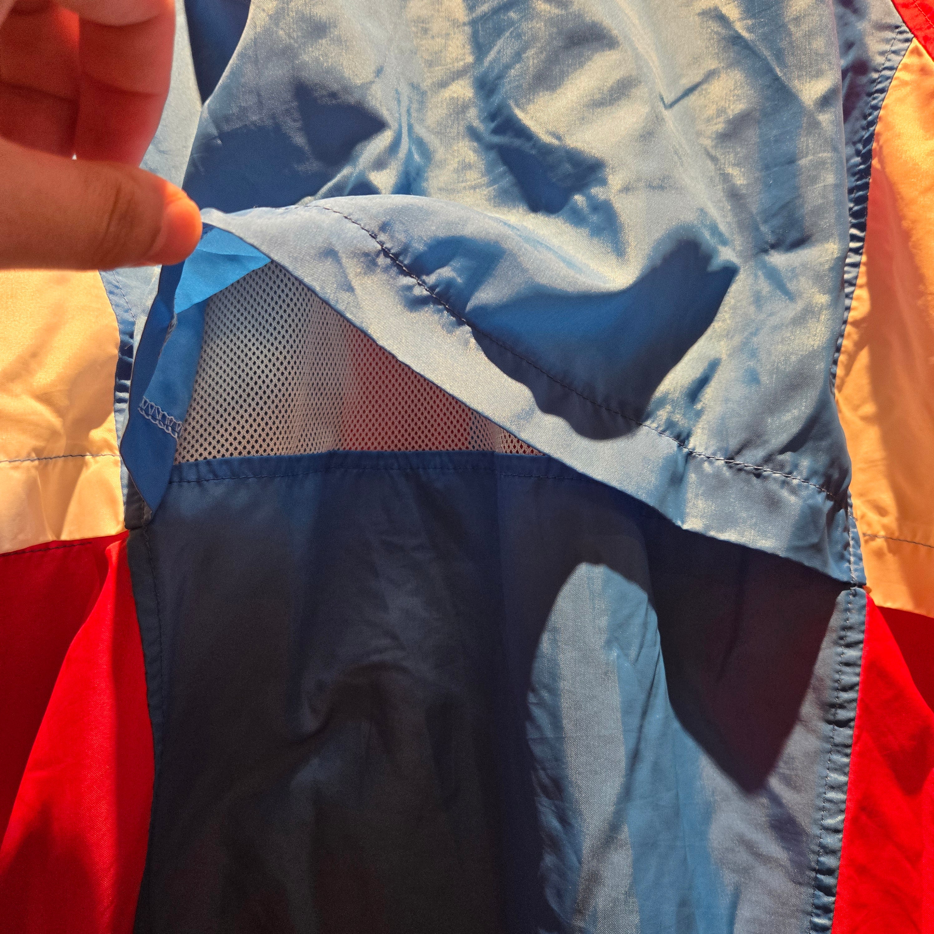 VTG Nike Windbreaker Spellout  Red,White,Blue W/ Hood: Large