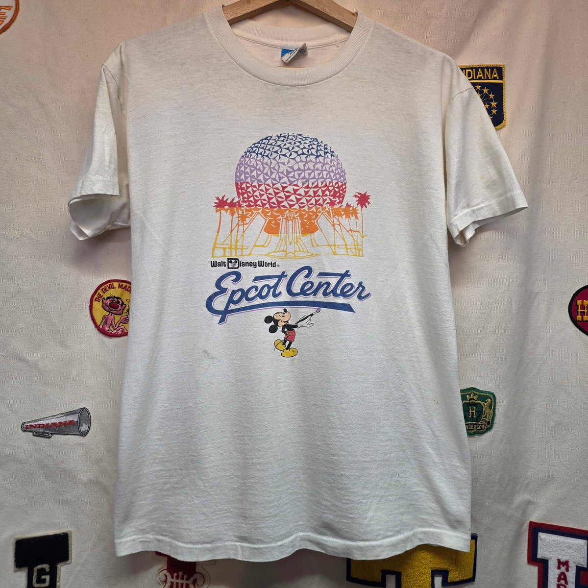 VTG 90'S Walt Disney World Epcot White T-Shirt: Medium