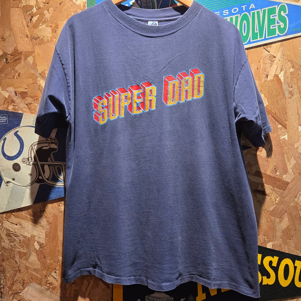 VTG 80's Super Dad Navy T-Shirt: XL