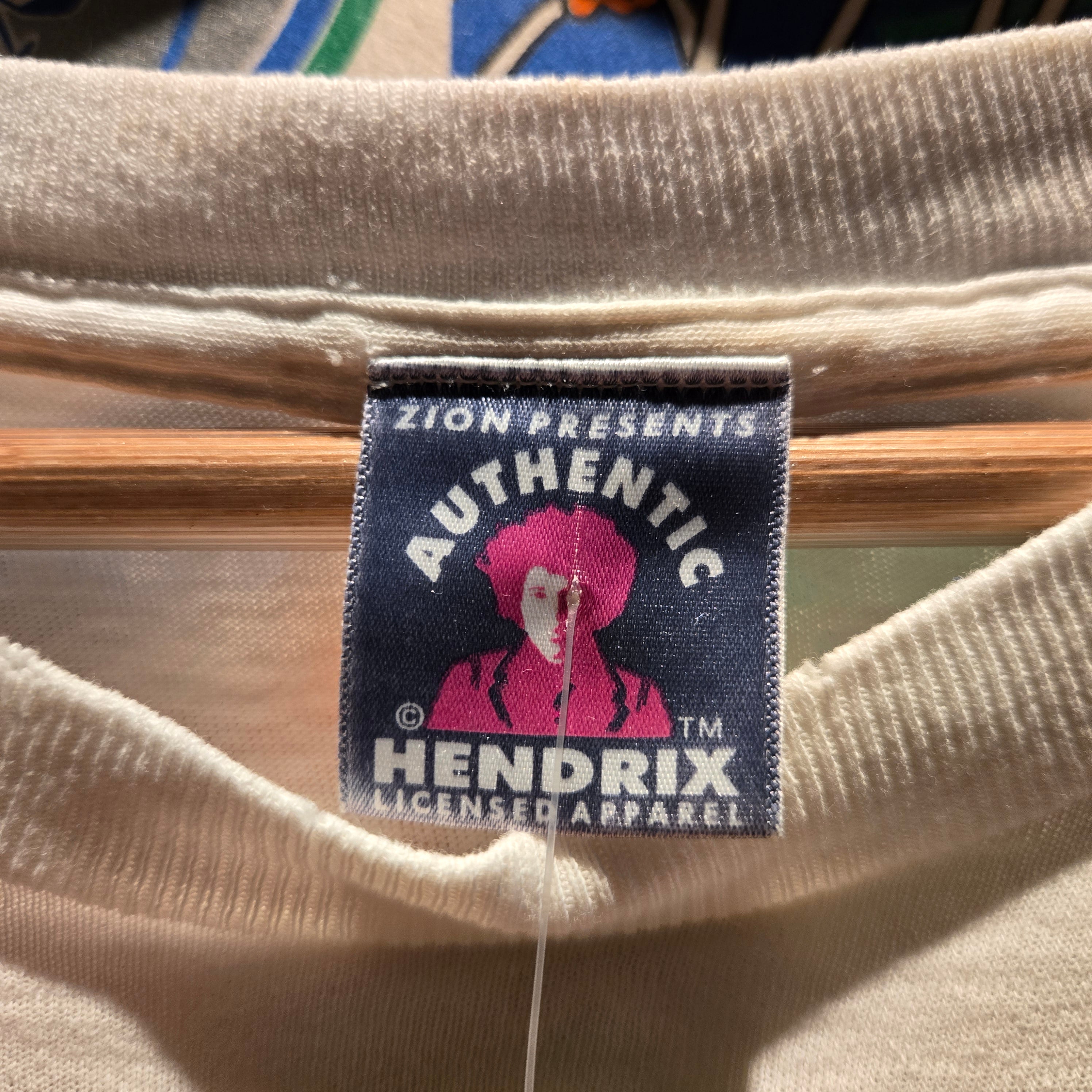 VTG 2000 Jimi Hendrix Y2K White T-Shirt Double Sided: XL
