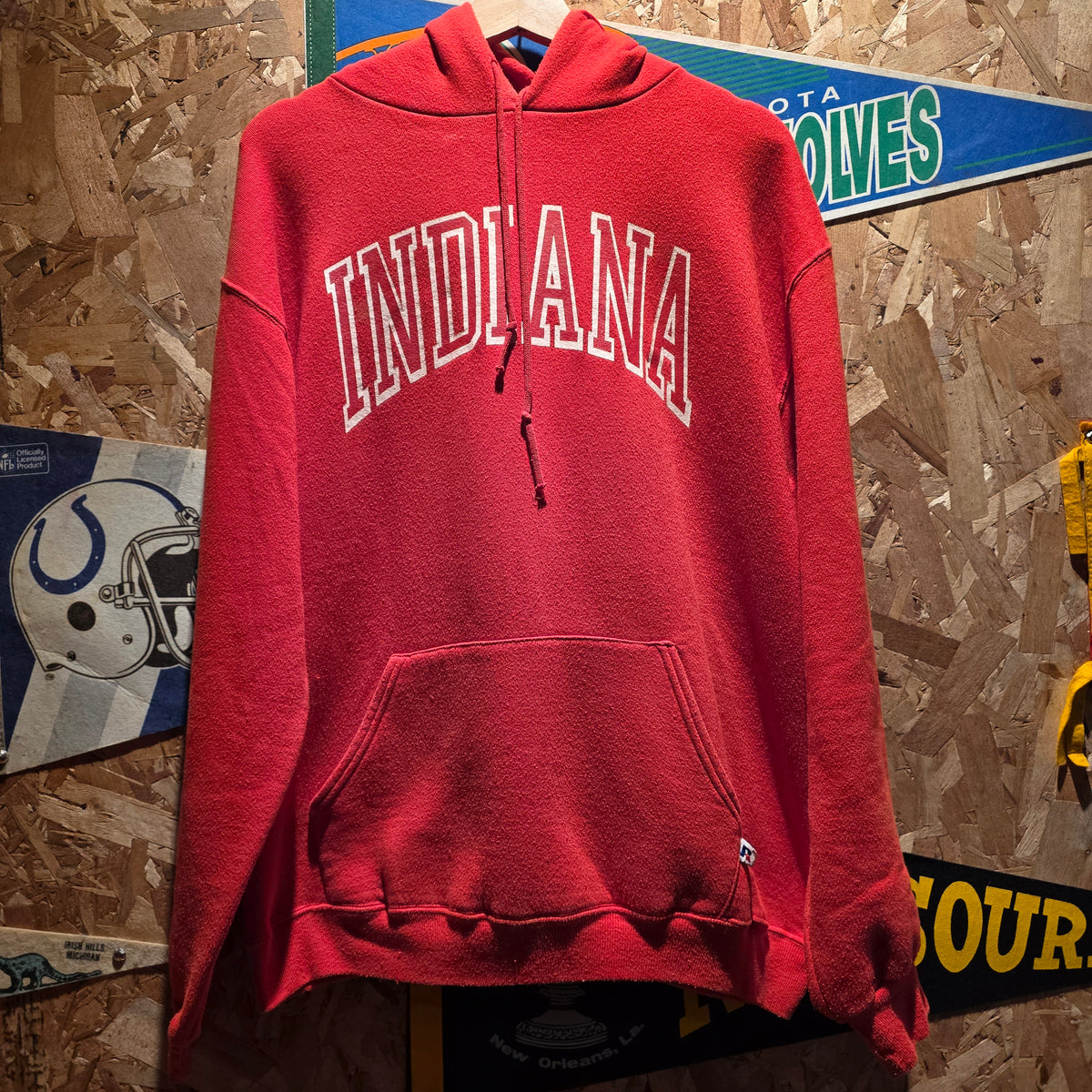 VTG 90's Russell Indiana University Pullover Hoodie Made In USA: XL
