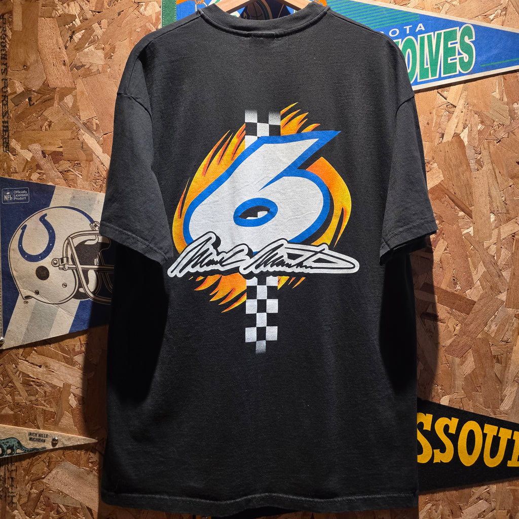 VTG Mark Martin Y2K Viagra Nascar Black T-Shirt: XL