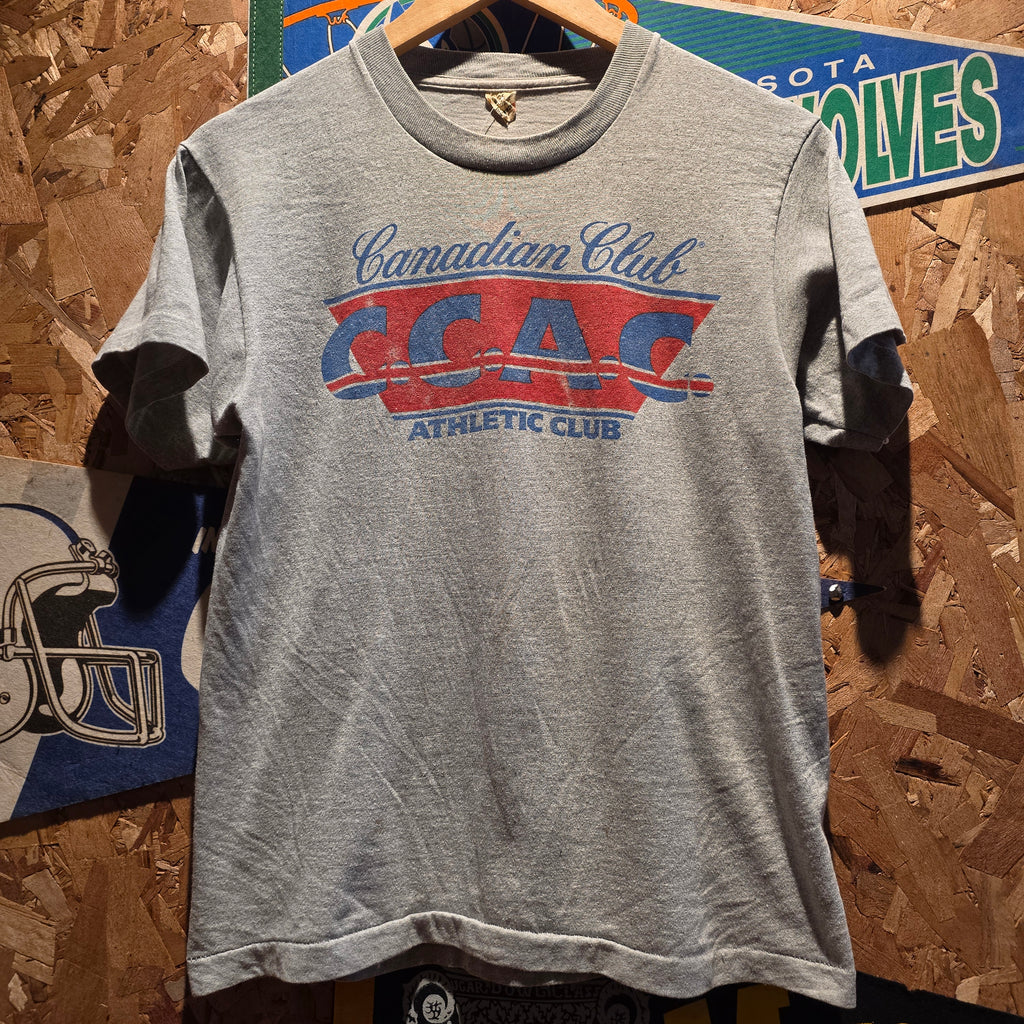 VTG 80's Canadian Club Athletic Club Grey T-shirt: Medium