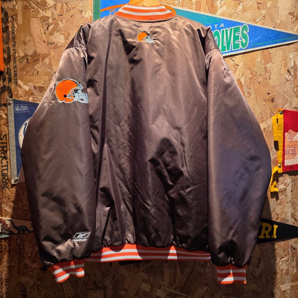 VTG 90's Reebok Cleveland Browns Satin Jacket: XL
