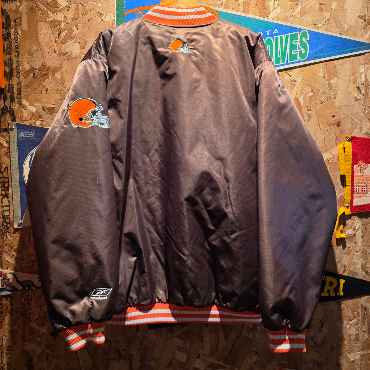 VTG 90's Reebok Cleveland Browns Satin Jacket: XL