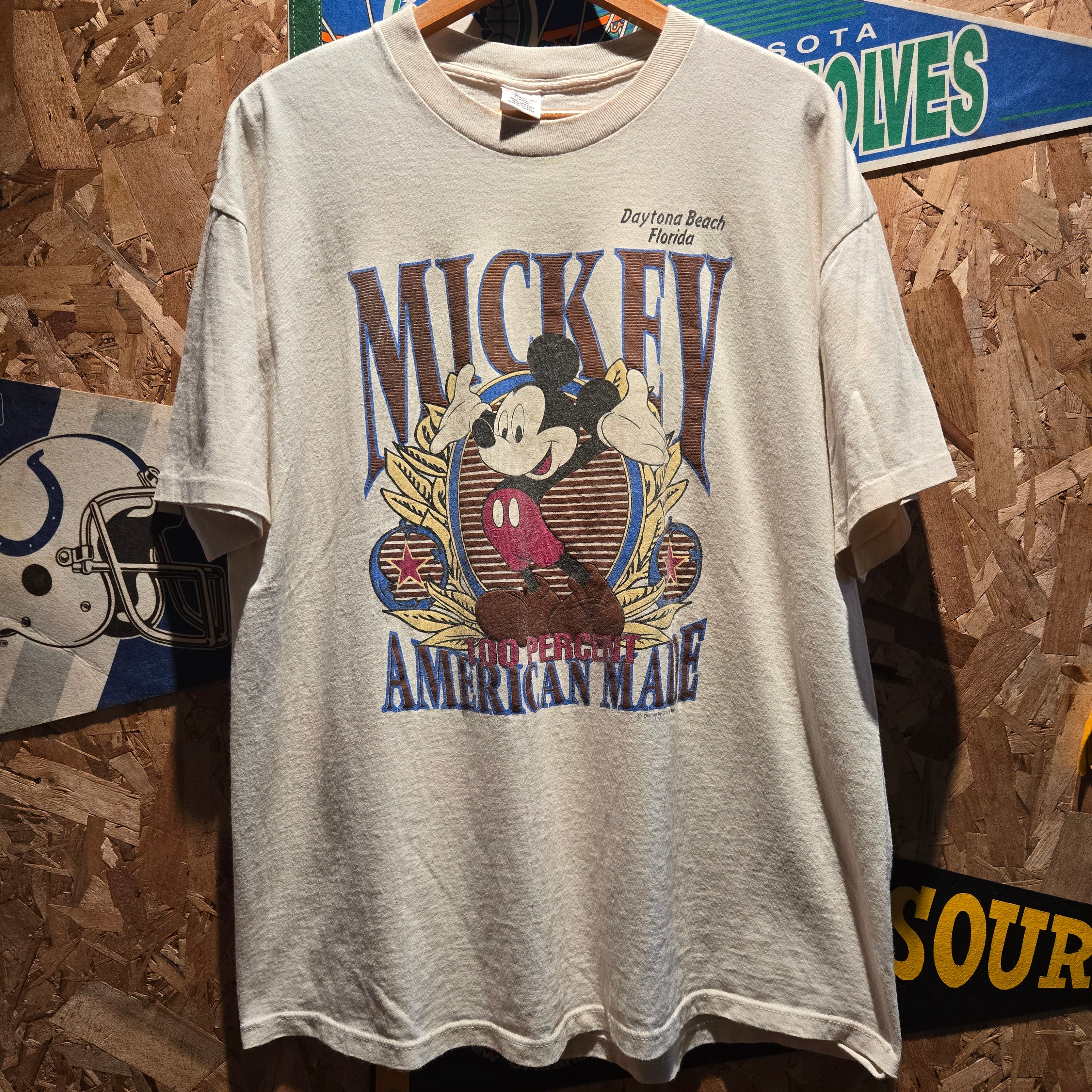 VTG Sherry's Best Mickey Mouse Daytona Beach Graphic T-Shirt: XL