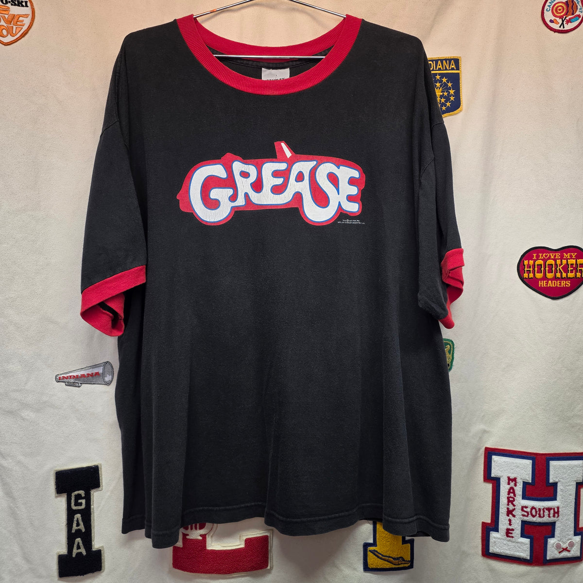 VTG 1997 Stanley DeSantis Grease Black RingerGraphic T-Shirt: XL