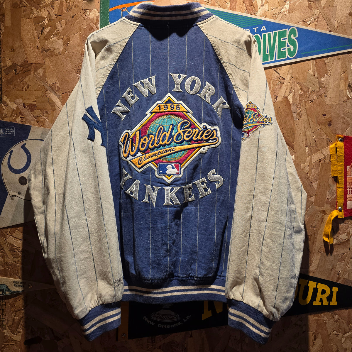 VTG 1996 New York Yankees World Series Reversible Bomber Jacket: XL