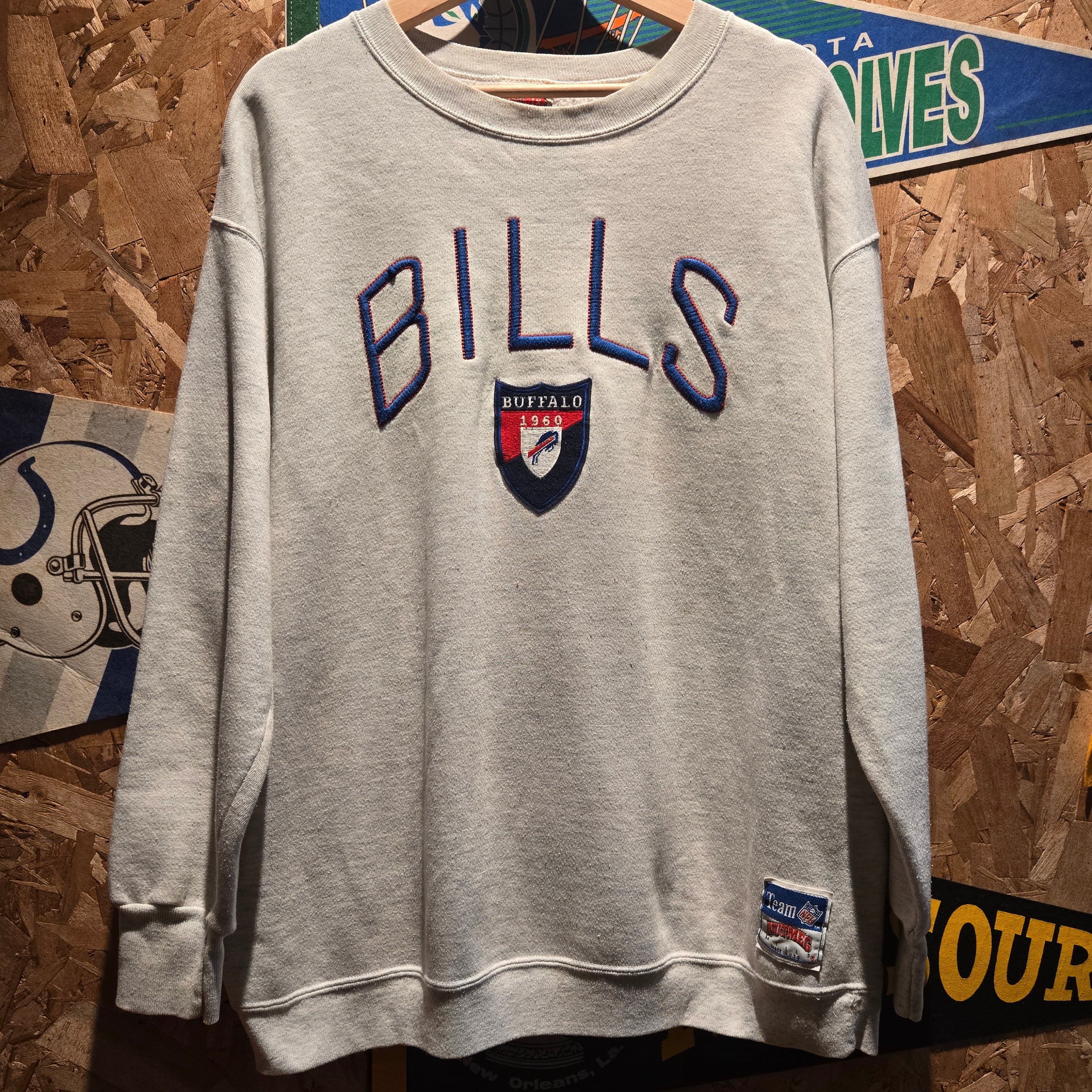 VTG Nutmeg Buffalo Bills NFL Gray Sweatshirt: Large