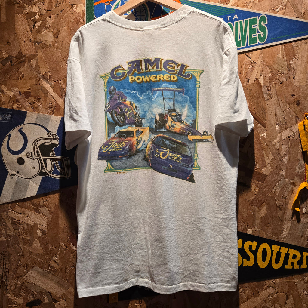 VTG 1994 Camel Smokin Joe's Racing Pocket T-Shirt White Made In USA Single Stitch: XL