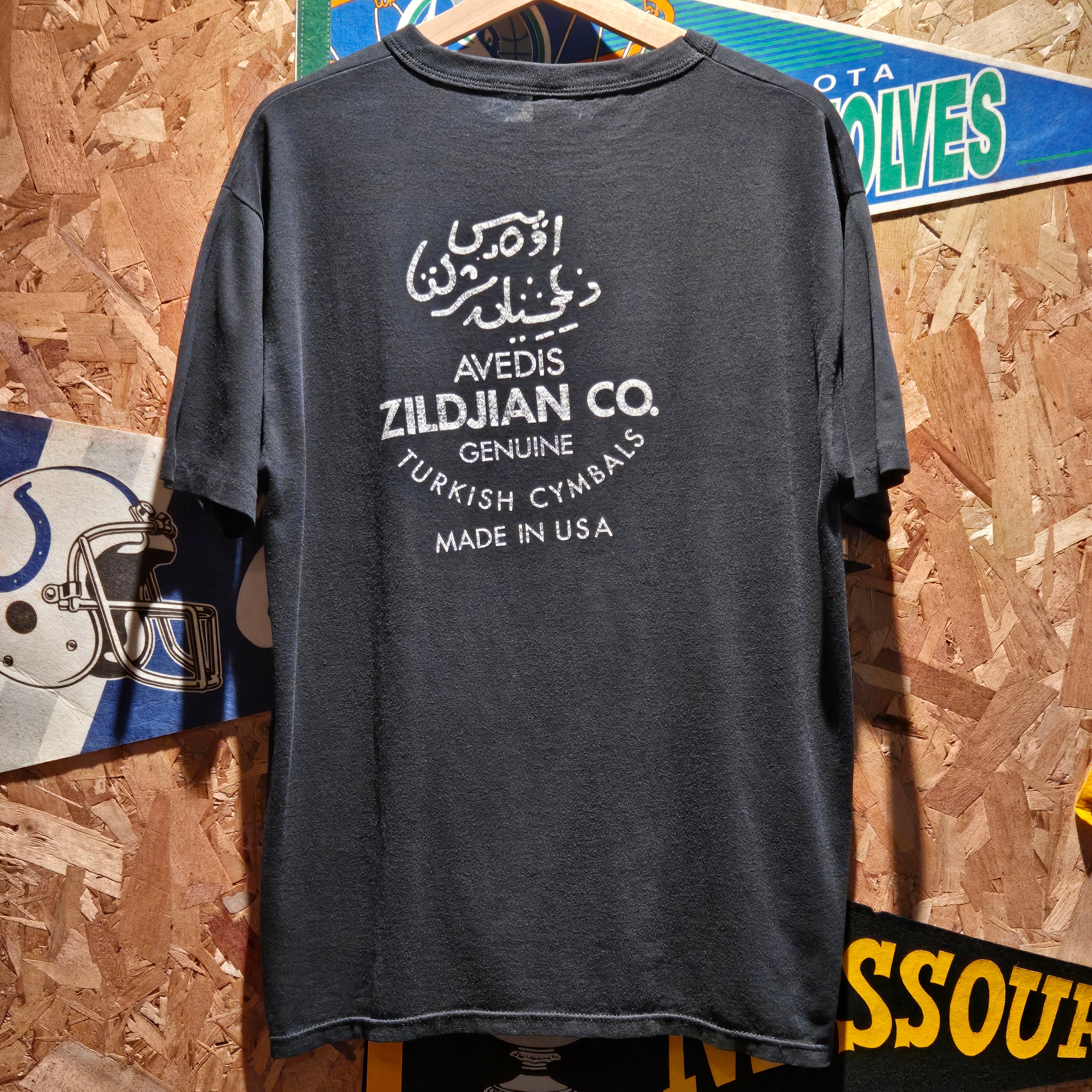 VTG Zidjian Single Stitch Black T-Shirt Made In USA: Medium