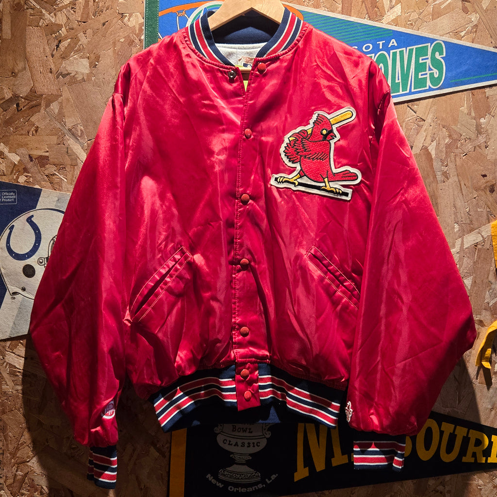 Vintage 90s MLB St Louis Cardinals Baseball Satin Jacket: Large