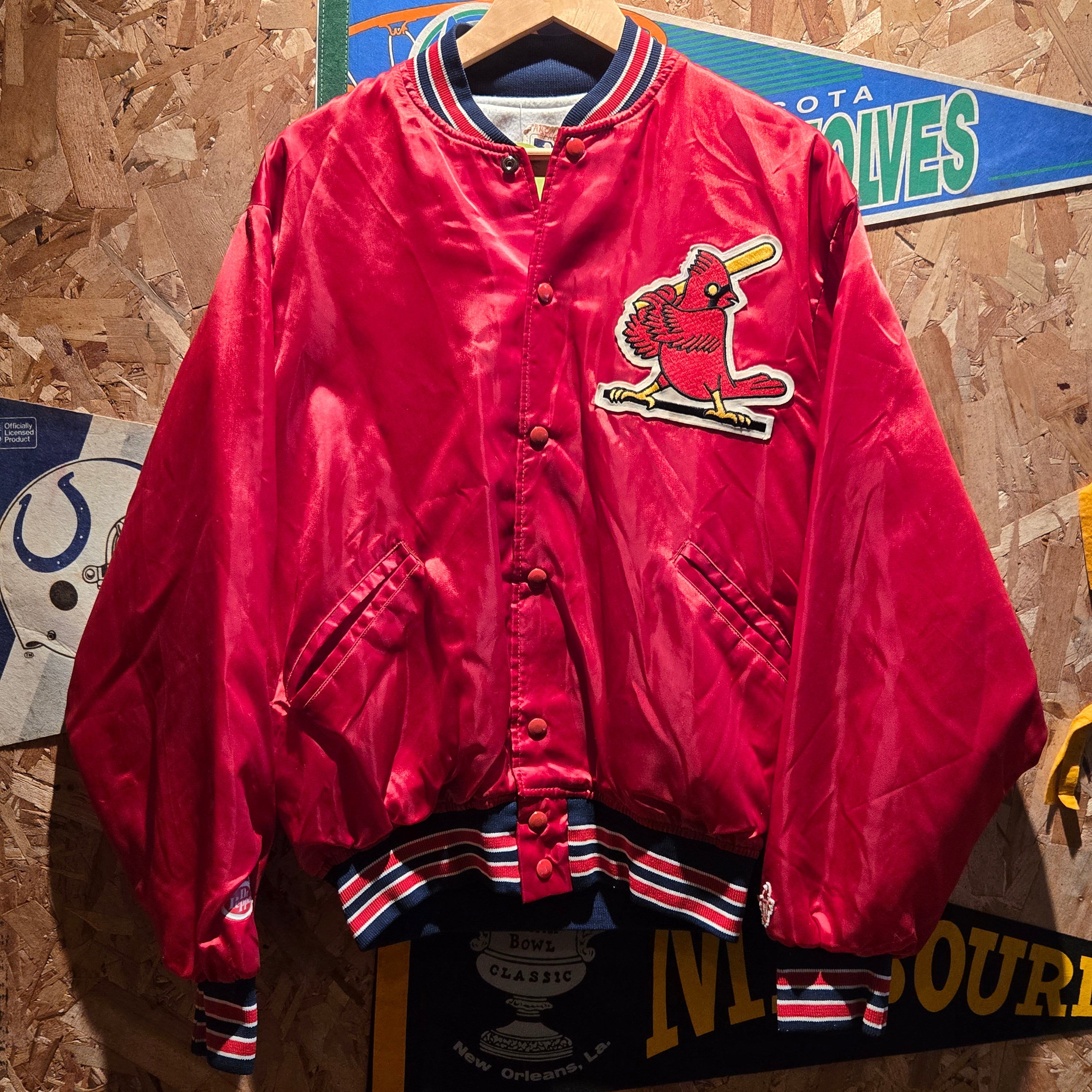 Vintage 90s MLB St Louis Cardinals Baseball Satin Jacket: Large