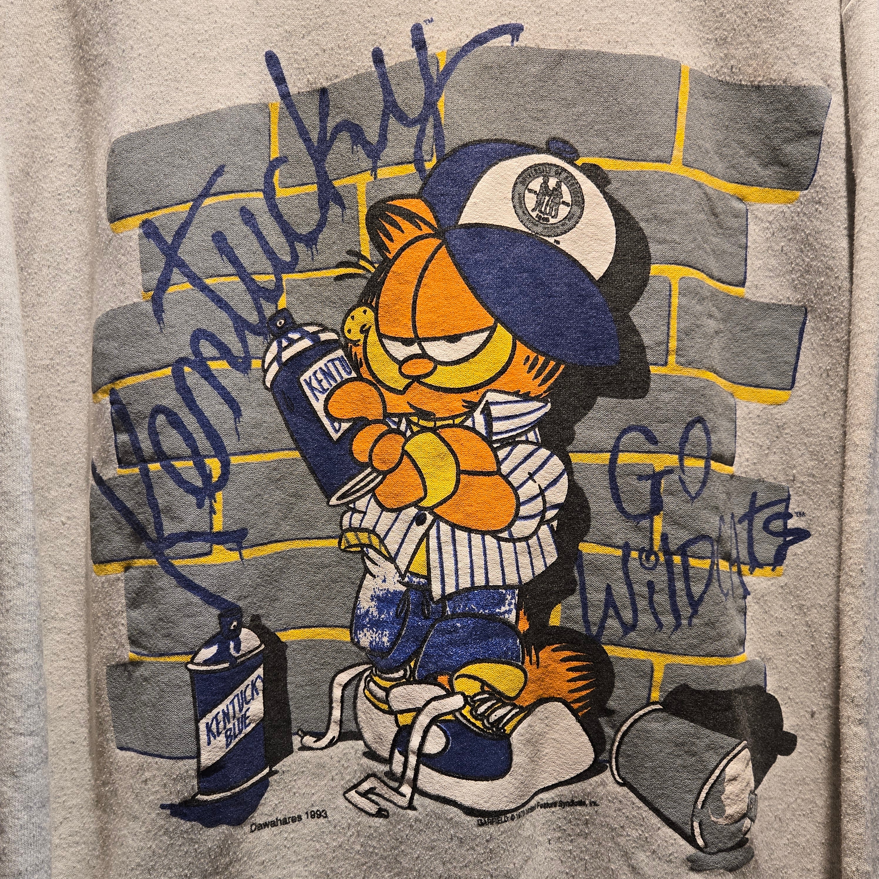 VTG Garfeild Kentucky Wildcats 1993 Graphiti Sweatshirt: XL