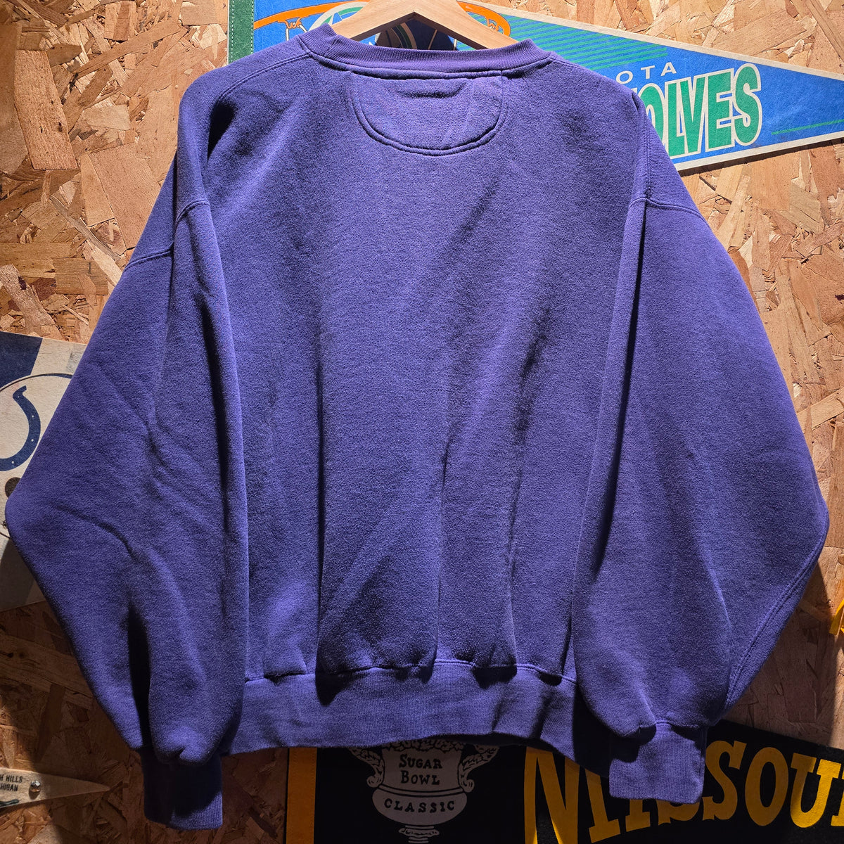 VTG University Of Evansville Aces Purple Sweatshirt Midwest Embroidery: Large