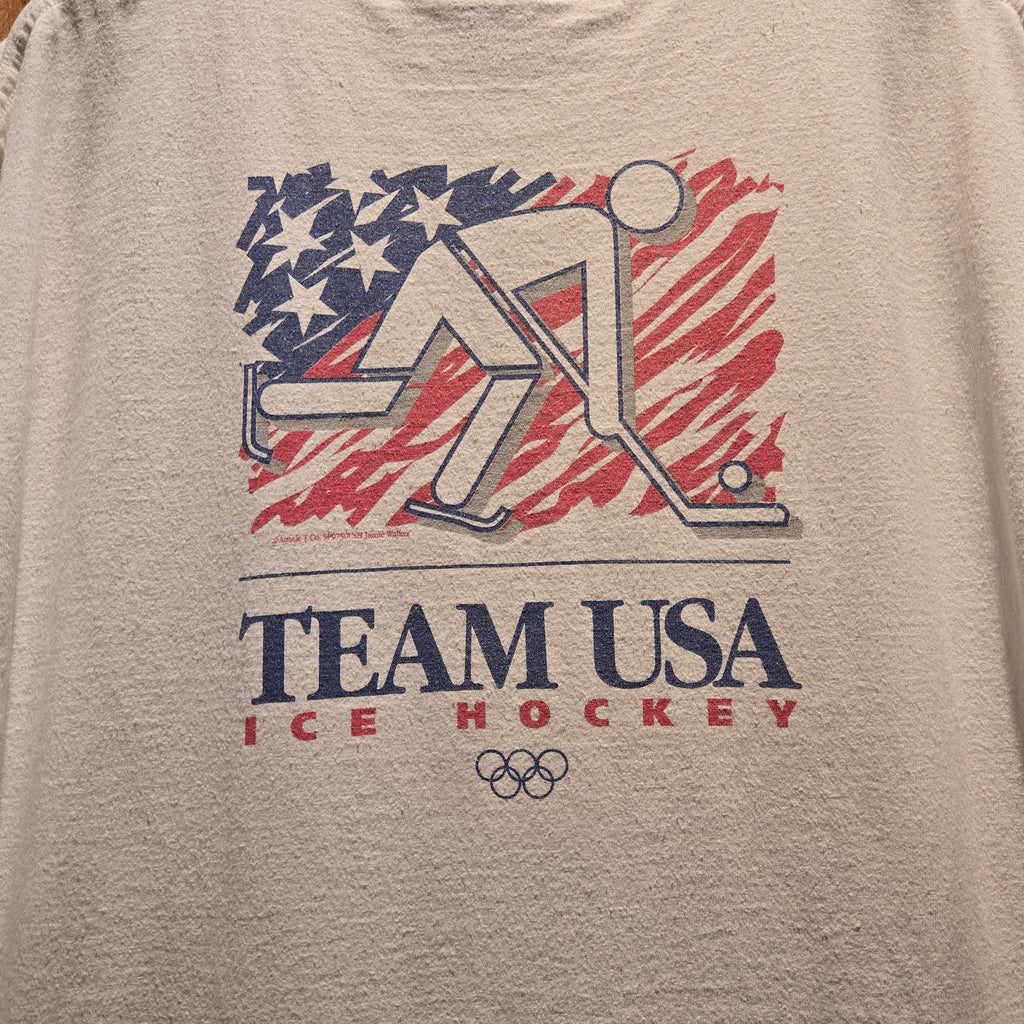 Vintage 90's The Aussie Company Thick Cotton USA Olympic Team T-Shirt Hockey: XL