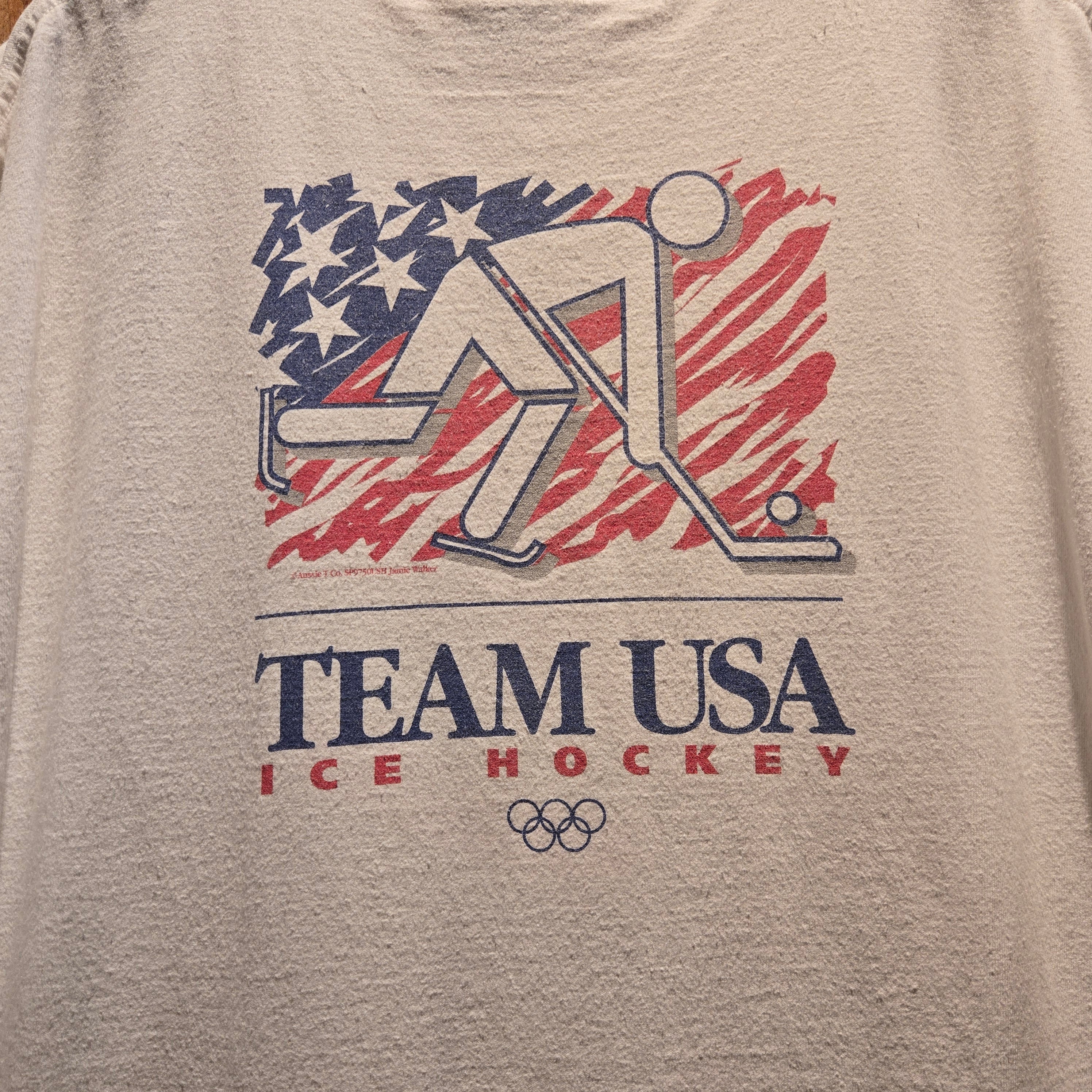 Vintage 90's The Aussie Company Thick Cotton USA Olympic Team T-Shirt Hockey: XL