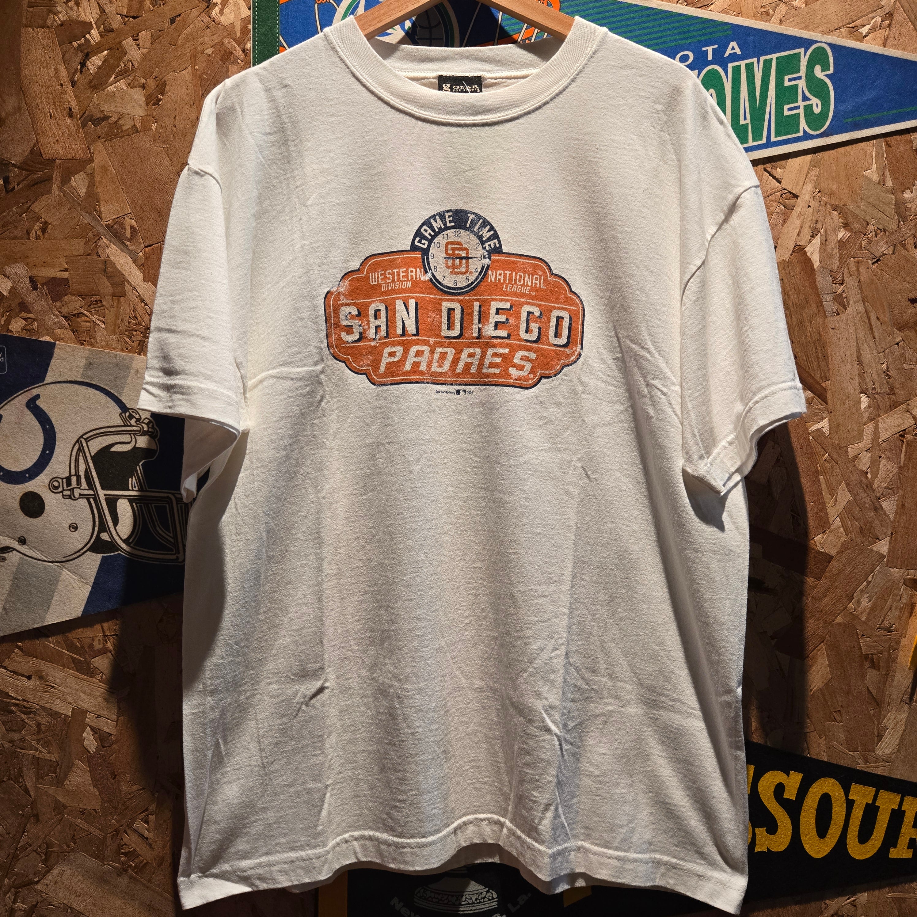 VTG 2001 San Diego Padres MLB Game Time Graphic T-Shirt Gear For Sports: Large