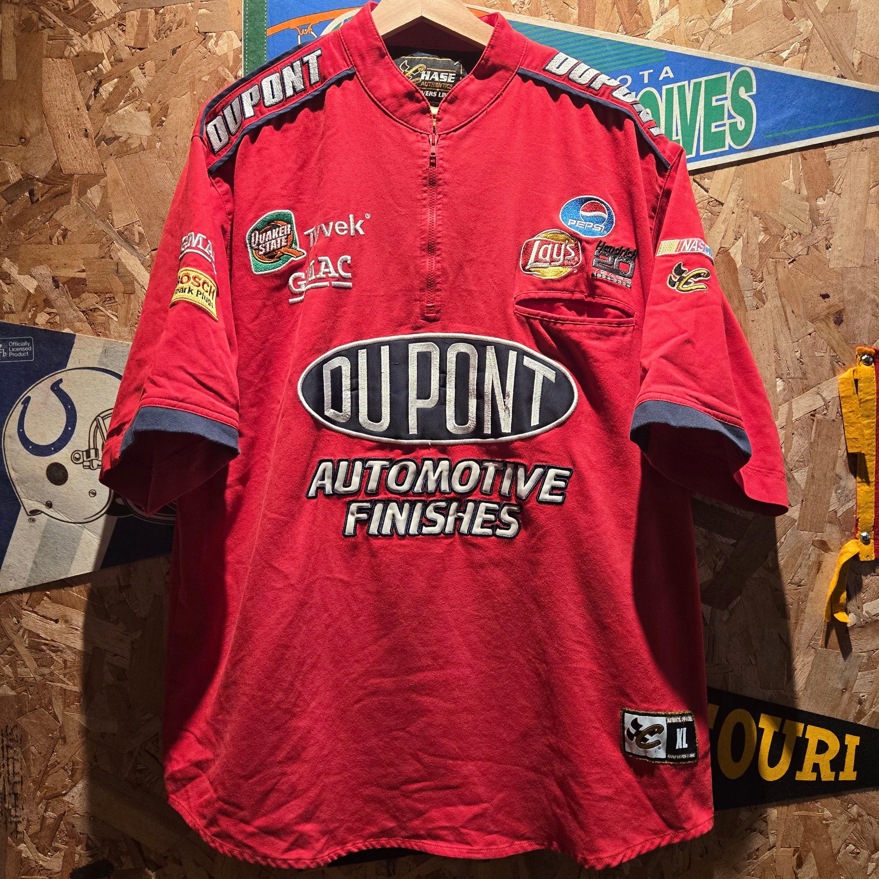 VTG Jeff Gordon Quarter Zip Racing T-Shirt Drivers Line: XL