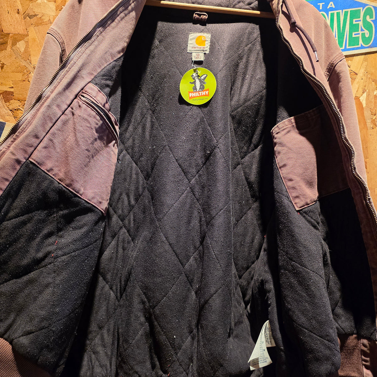 Carhartt WJ130 DPM Active Jacket Womens Purple Canvas Quilted Hooded Coat: XXL