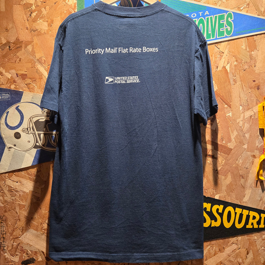VTG USPS Priority Flat Rate Boxes Navy T-Shirt: Large