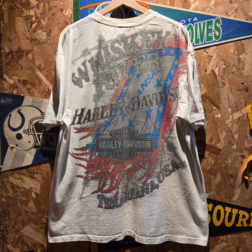 Harley Davidson 2012 Whiskey River Arkansas White Graphic T-Shirt: 2XL