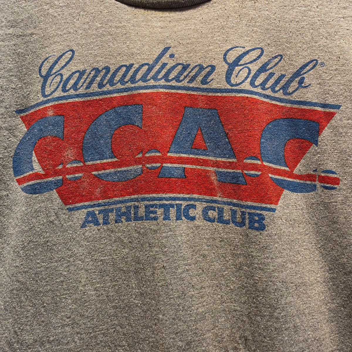 VTG 80's Canadian Club Athletic Club Grey T-shirt: Medium