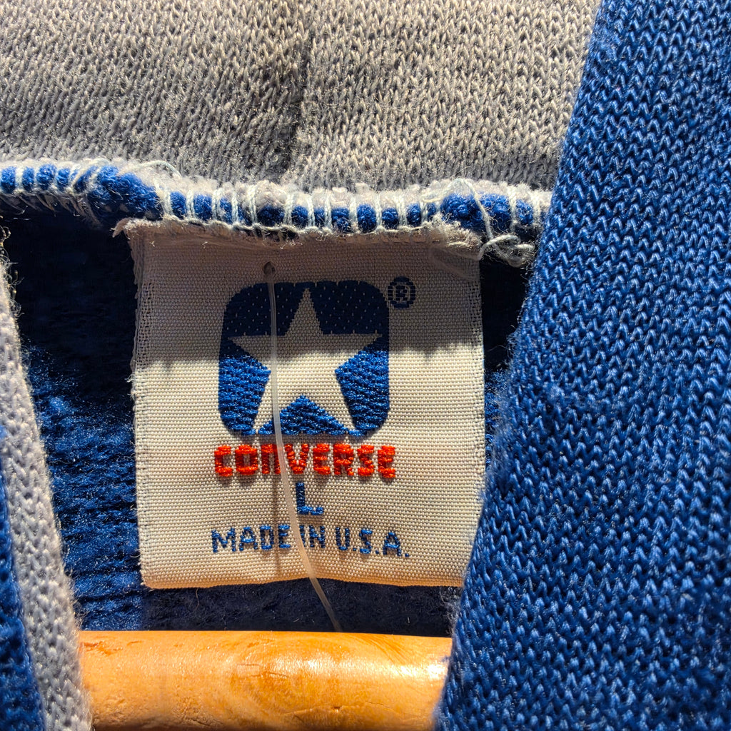VTG 80's Converse Blue White Striped Hoodie: Large