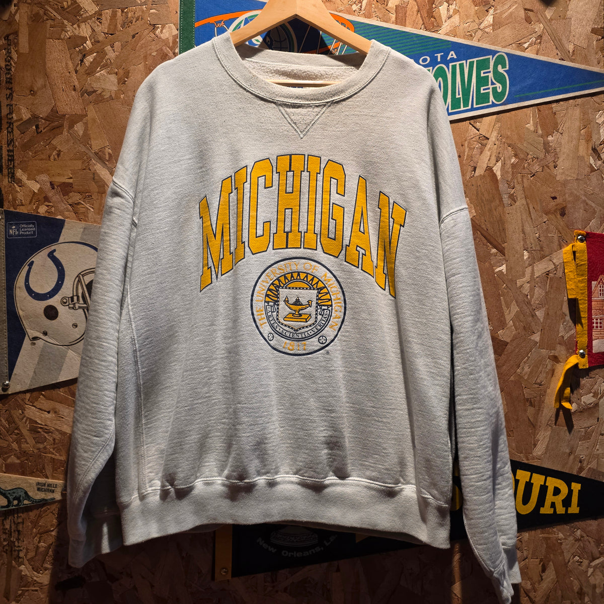 VTG Russell Michigan Wolverines Pro Cotton Sweatshirt: XXL