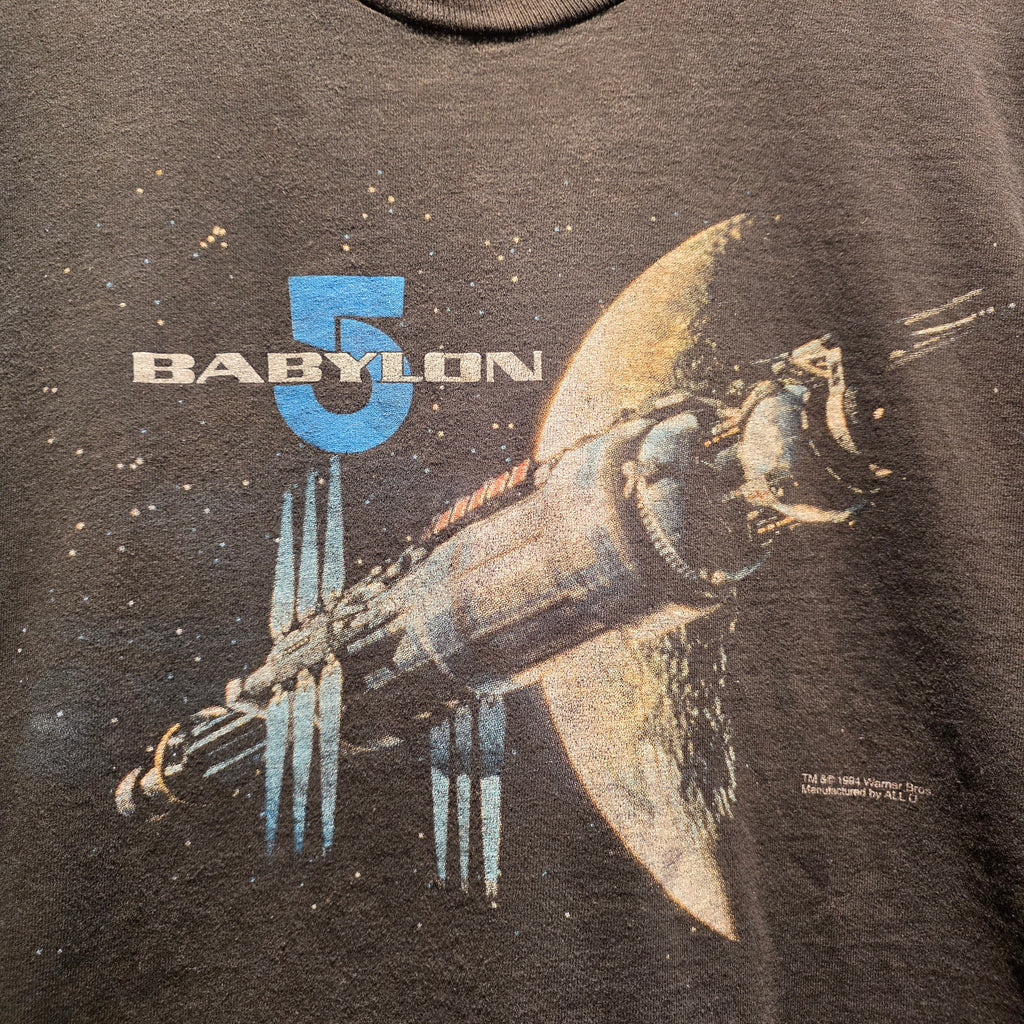 VTG Babylon 5 Single Stitch Black T-Shirt: XL
